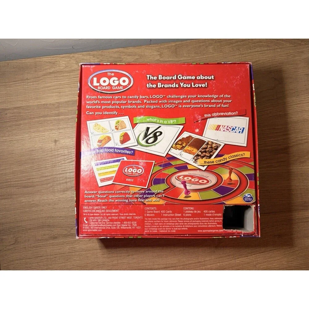 The Logo Board Game Spin Master Adult Brand Trivia 2007 2-6 Players